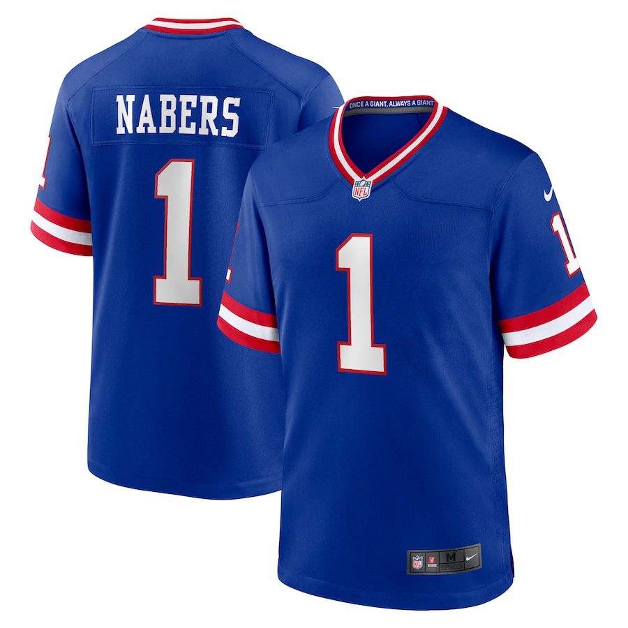 Men New York Giants #1 Malik Nabers 2025 Nike Royal 2nd Alternate Game NFL Jersey->new york giants->NFL Jersey